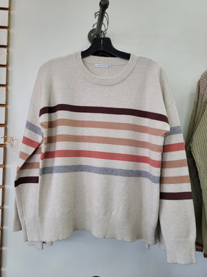 Multi Color Stripe Super Soft Pullover Sweater