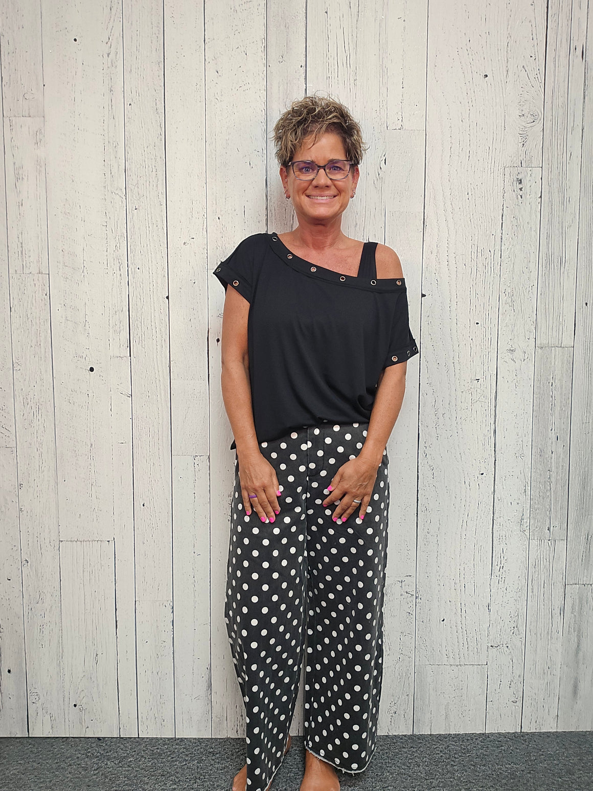 Polk a dot denim