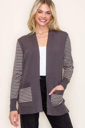 Striped Color Block Cardigan