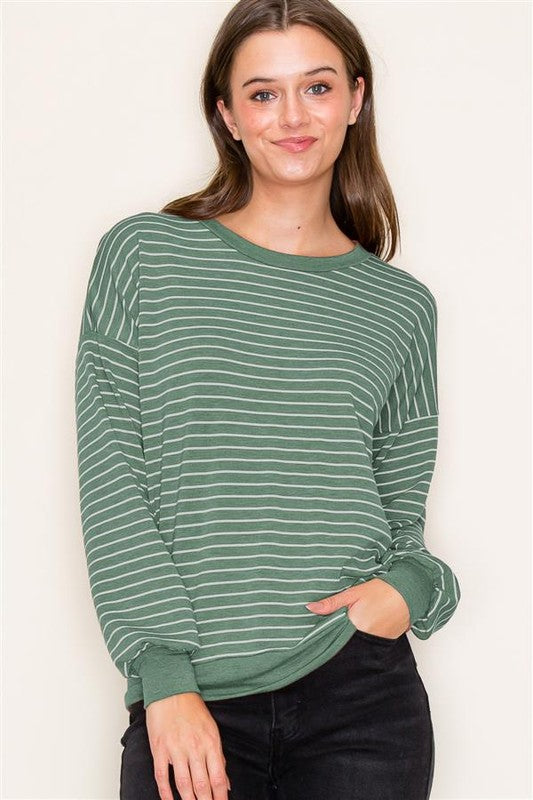 Super Soft Terry Striped Top