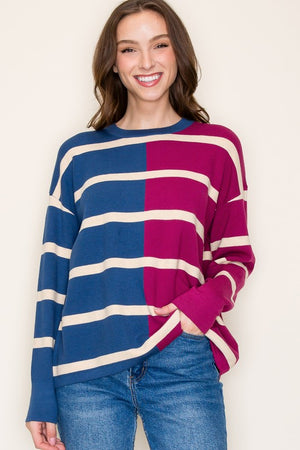 Oversized Color Block Sweater