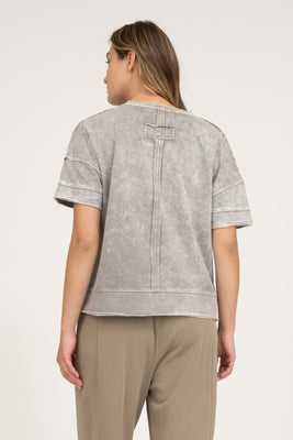 ★WV Project☆Twist Washed Short Sleeve Knit★ Womens Short Sleeve Lace Cube Sweater Knitting Pattern - S/S