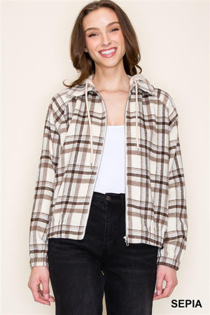 Plaid Hooded Jacket