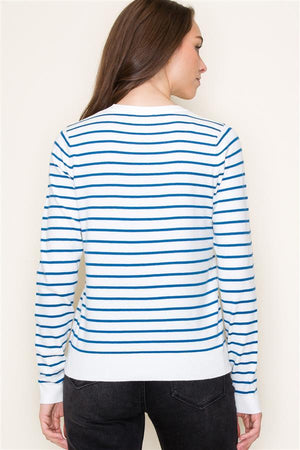 Striped Crew Neck Lightweight Sweater