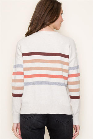 Multi Color Stripe Super Soft Pullover Sweater