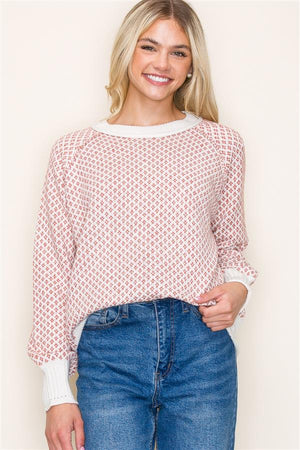 Crew Neck Puff Sleeve Sweater