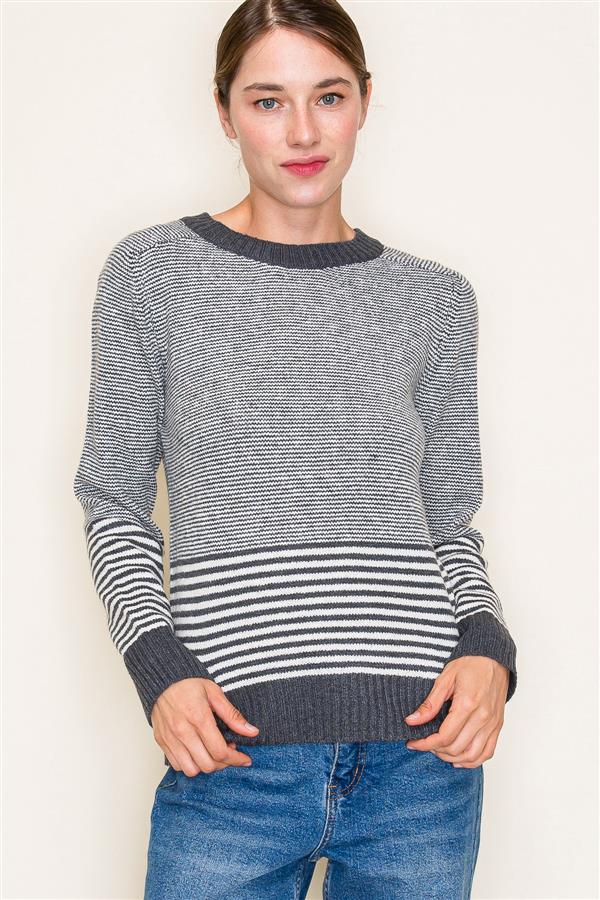 Thick & Thin Stripe Pullover Sweater