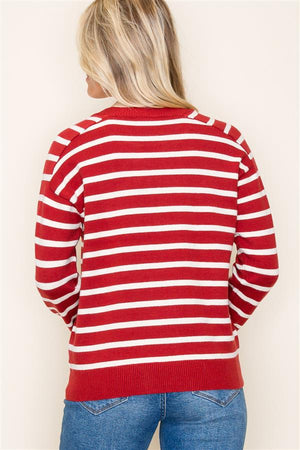 Crew Neck Stripe Sweater