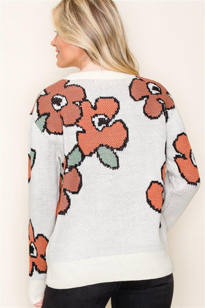 Flower Crew Neck Sweater