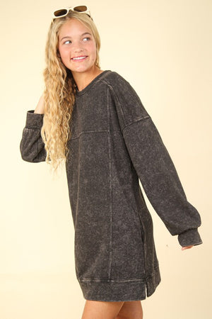 Mineral Washed Sweatshirt Dress