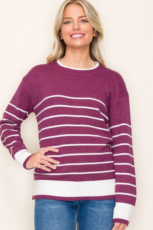 Striped Crew Neck Pullover