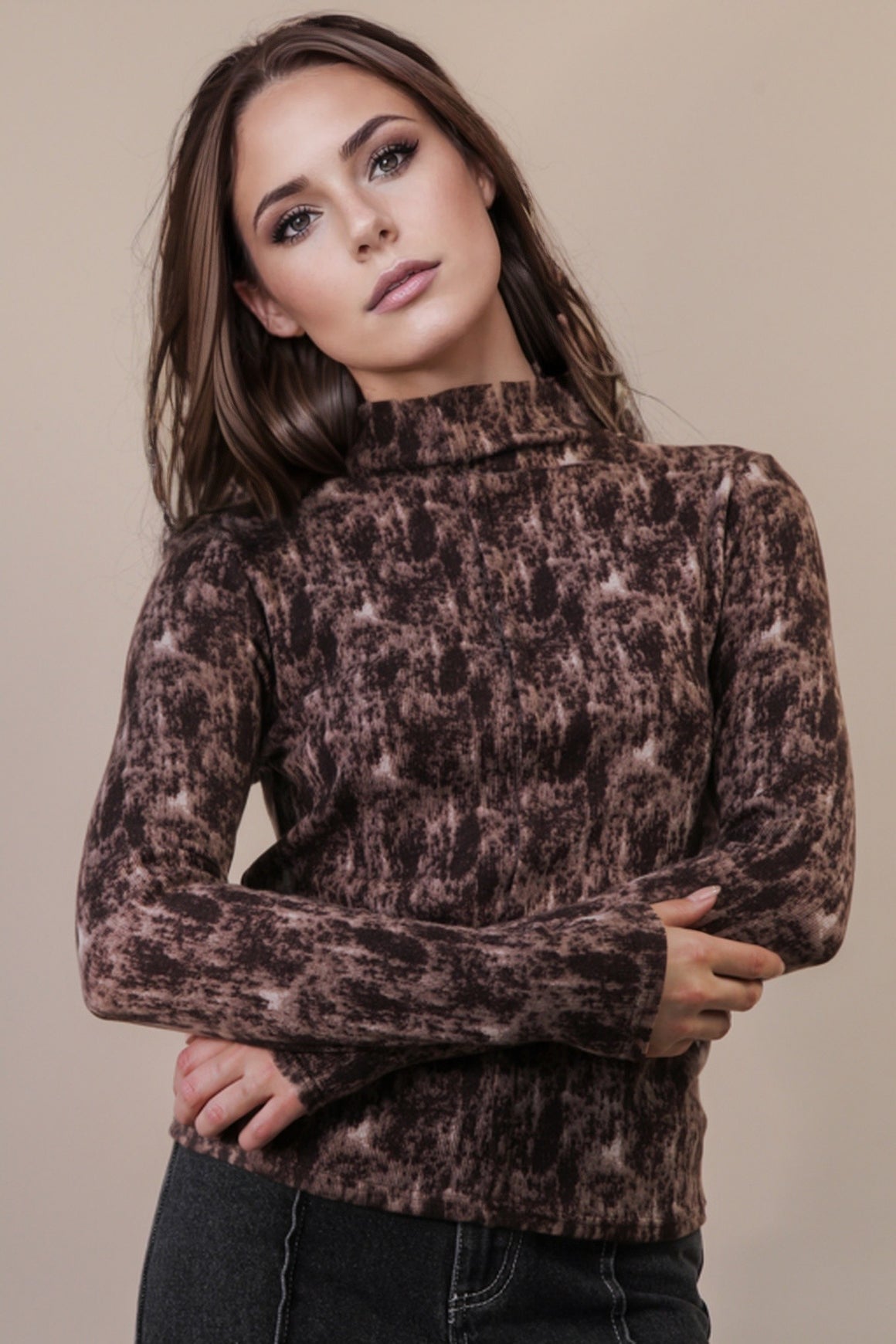 Printed Fitted Knit top
