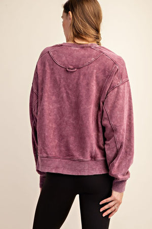 Mineral Washed French Terry Pullover Sweatshirt