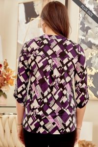 Curvy Lizzy Magenta Print Top - Available in Store